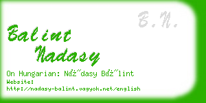 balint nadasy business card